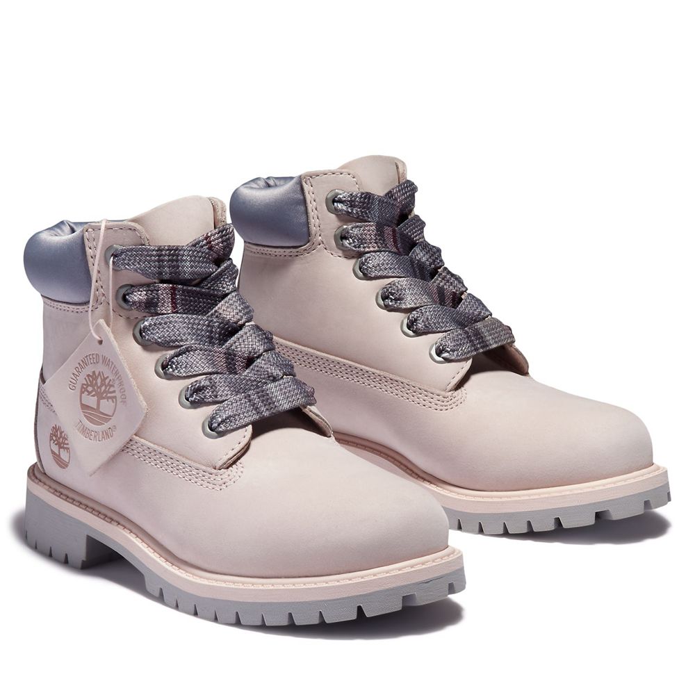 Timberland 6-Inch Μποτακια Παιδικα Ροζ - Youth Premium Waterproof - Greece 1075946-FL